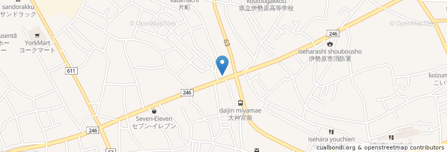 Mapa de ubicacion de やきとり大吉 en 일본, 가나가와현, 伊勢原市.