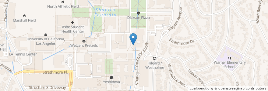 Mapa de ubicacion de Evelyn & Mo Ostin Music Cafe en États-Unis D'Amérique, Californie, Los Angeles County, Los Angeles.