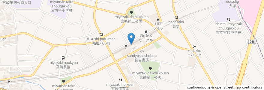 Mapa de ubicacion de 築地銀だこ en 日本, 神奈川縣, 川崎市, 宮前区.