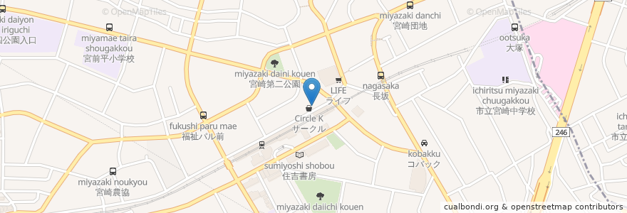 Mapa de ubicacion de らあーめん en Japan, Kanagawa Prefecture, Kawasaki, Miyamae Ward.