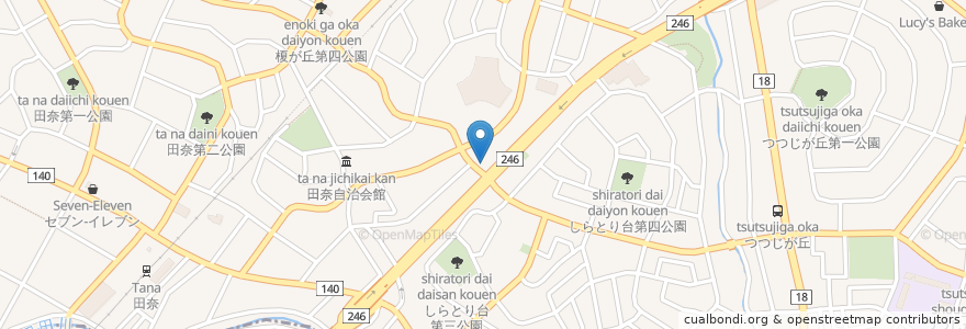 Mapa de ubicacion de オリックスレンタカー en 일본, 가나가와현, 요코하마시, 青葉区.