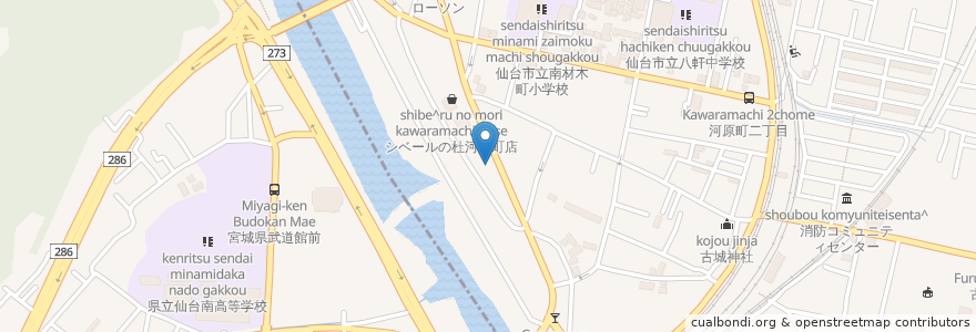 Mapa de ubicacion de ゆたか動物病院 en اليابان, 宮城県, 仙台市.