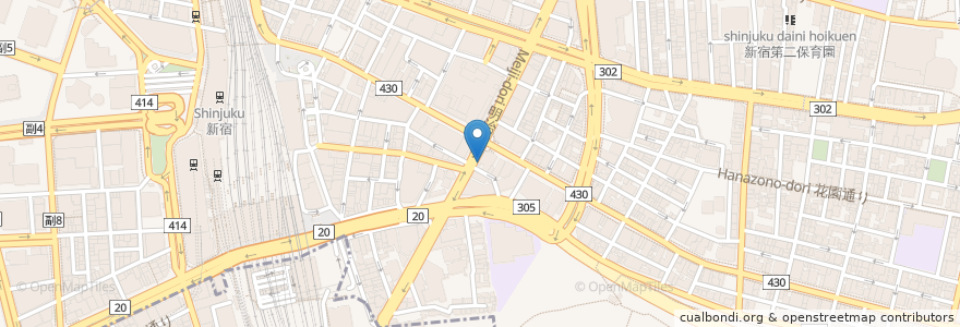 Mapa de ubicacion de Cafe Aaliya en Japan, Tokyo, Shinjuku.
