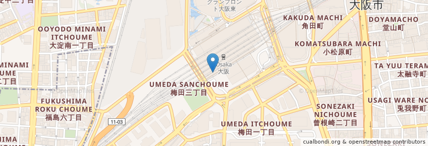 Mapa de ubicacion de 맥도날드 en 일본, 오사카부, 오사카, 기타구.