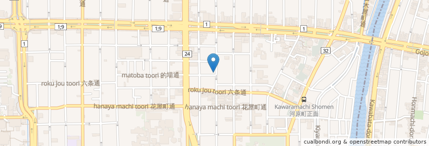 Mapa de ubicacion de まつもと en Japão, 京都府, Quioto, 下京区.