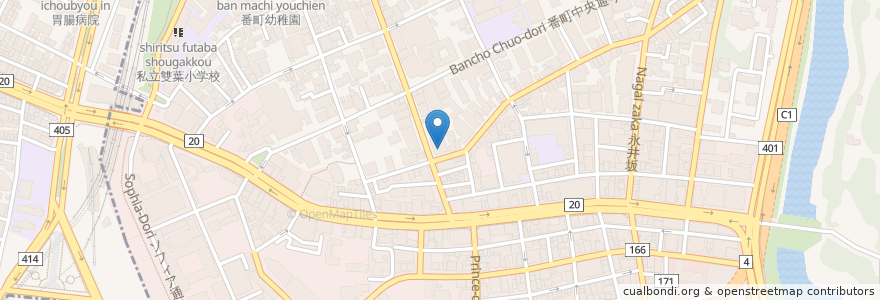 Mapa de ubicacion de はなの舞 en Japonya, 東京都, 千代田区.