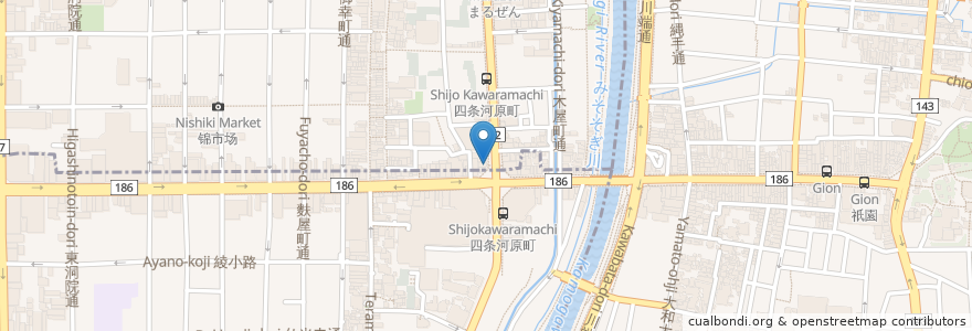 Mapa de ubicacion de エクセルシオール カフェ en 日本, 京都府, 京都市, 中京区.