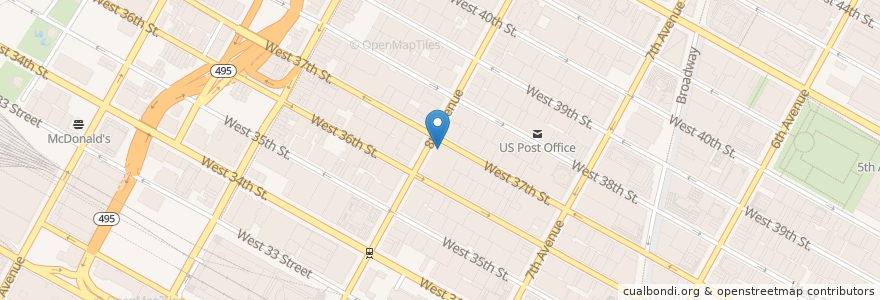 Mapa de ubicacion de Houndstooth Pub en ایالات متحده آمریکا, New York, نیویورک, New York County, Manhattan, Manhattan Community Board 5, Manhattan Community Board 4.