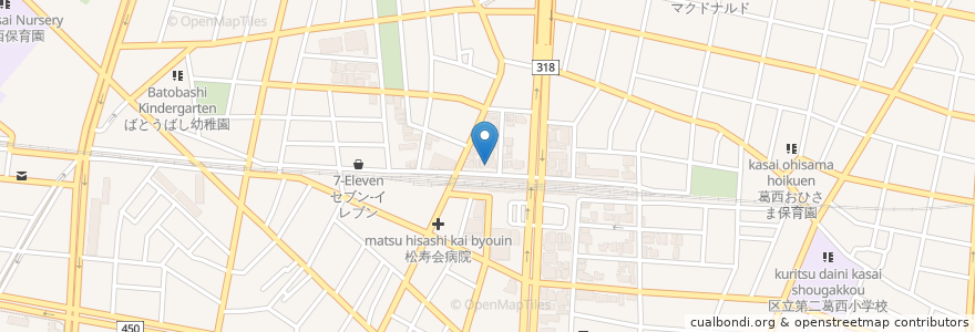 Mapa de ubicacion de 葛西めんや en Japan, 東京都, 江戸川区.