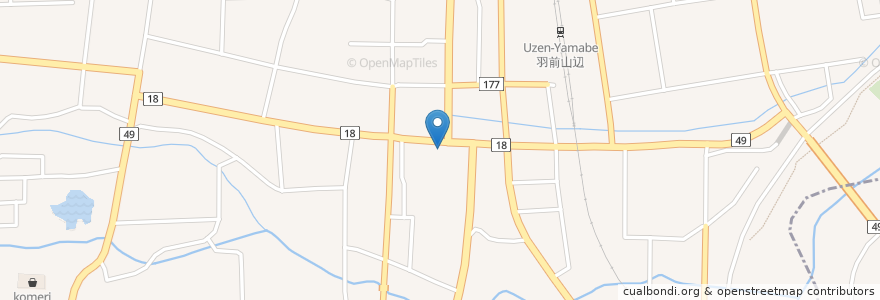 Mapa de ubicacion de 西村薬局 en Japón, Prefectura De Yamagata, 東村山郡, 山辺町.