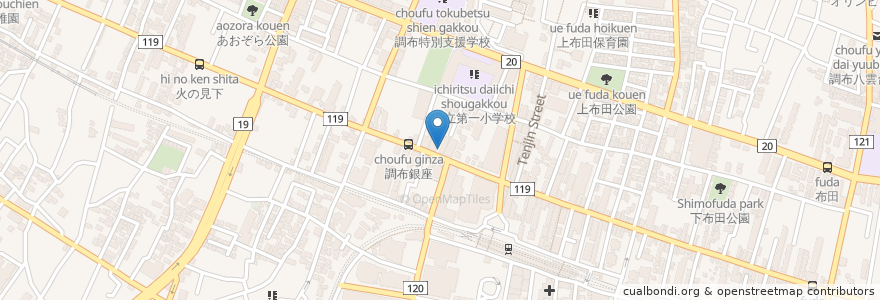 Mapa de ubicacion de CoCo壱番屋 en 일본, 도쿄도, 調布市.