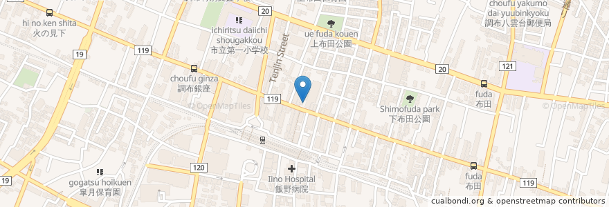 Mapa de ubicacion de 調布北第一自転車駐車場 en Japan, Tokio, 調布市.
