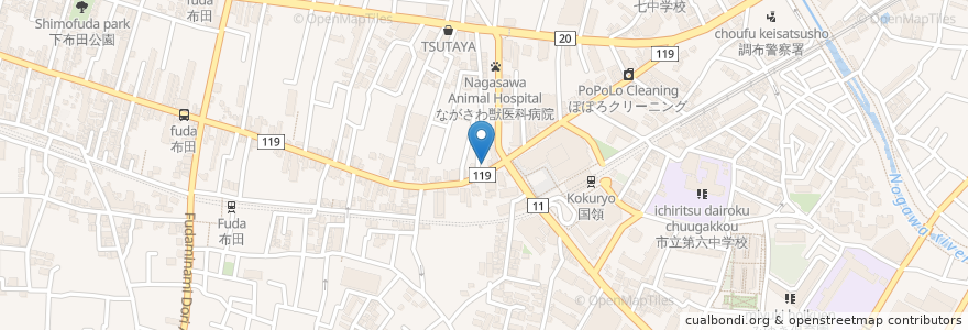 Mapa de ubicacion de 木下の保育園 en 일본, 도쿄도, 調布市.
