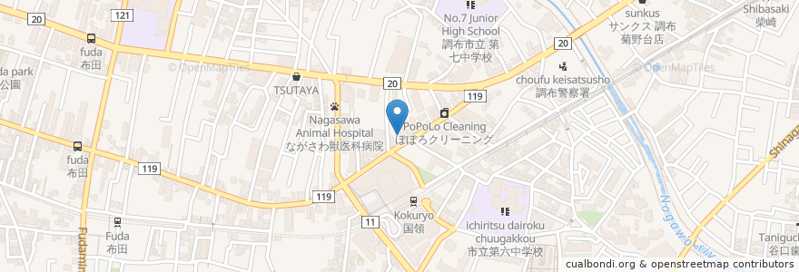 Mapa de ubicacion de おぎもと内科クリニック en اليابان, 東京都, 調布市.