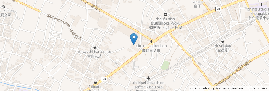 Mapa de ubicacion de サイゼリヤ en اليابان, 東京都, 調布市.