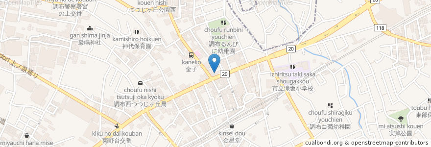 Mapa de ubicacion de なかじま歯科医院 en 日本, 東京都, 調布市.