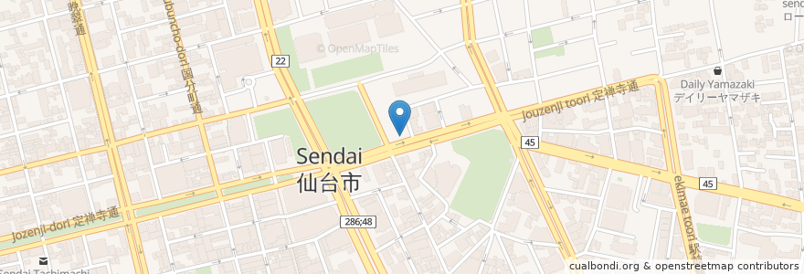 Mapa de ubicacion de 歯科ハーフムーン en 일본, 미야기현, 仙台市, 青葉区.