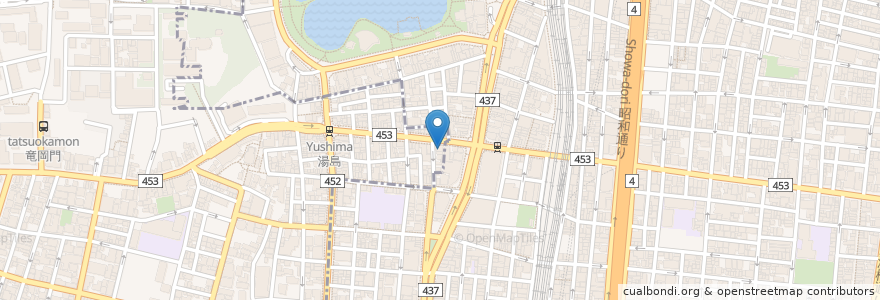 Mapa de ubicacion de インターネットカフェmonopoly en Japonya, 東京都, 台東区.
