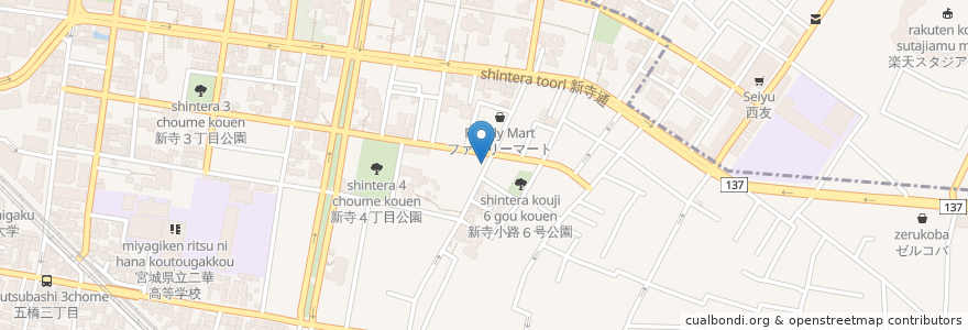 Mapa de ubicacion de ダイニング さあど en Jepun, 宮城県, 仙台市, 若林区.