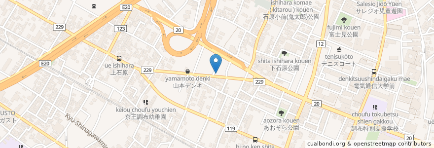 Mapa de ubicacion de 北京酒場 en ژاپن, 東京都, 調布市.