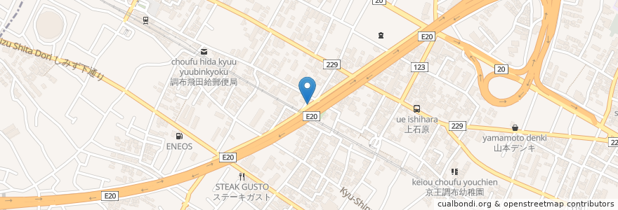 Mapa de ubicacion de やっさもっさ en 日本, 東京都, 調布市.