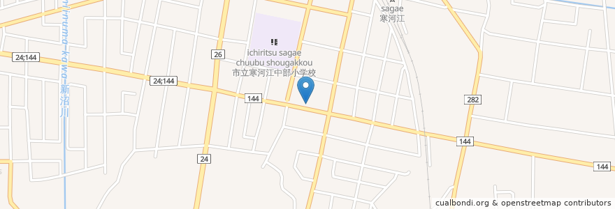 Mapa de ubicacion de 土田内科医院 en Japan, Präfektur Yamagata, 寒河江市.