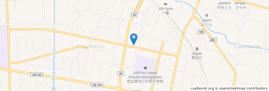 Mapa de ubicacion de 壽司長 en 日本, 山形県, 寒河江市.