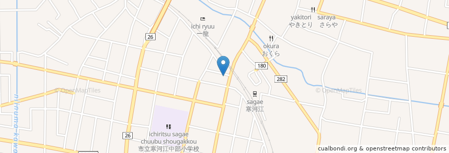 Mapa de ubicacion de 横山耳鼻咽喉科医院 en 日本, 山形県, 寒河江市.