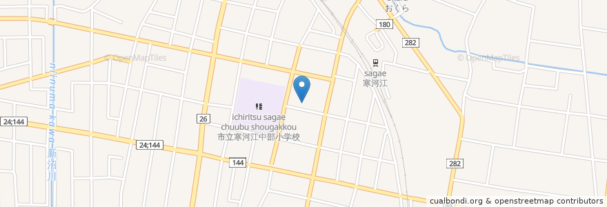 Mapa de ubicacion de やきとり庄ちゃん en ژاپن, 山形県, 寒河江市.