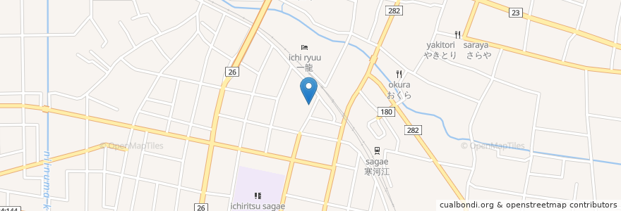 Mapa de ubicacion de 弦円庵 en Japan, 山形県, 寒河江市.