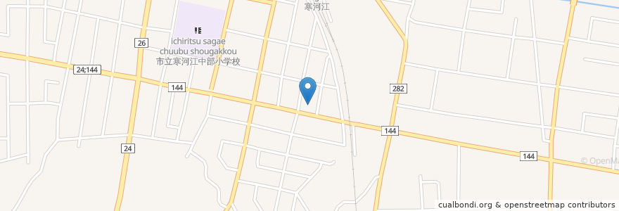Mapa de ubicacion de 凰上海 en 日本, 山形県, 寒河江市.