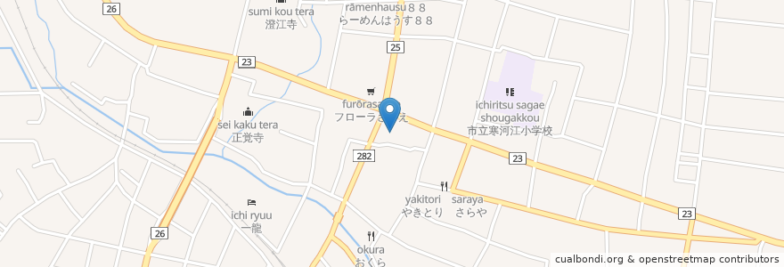 Mapa de ubicacion de 和工房ひらく en Japon, Préfecture De Yamagata, 寒河江市.