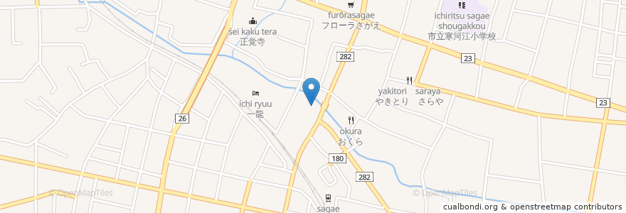 Mapa de ubicacion de スナック白ばら en Japan, Präfektur Yamagata, 寒河江市.