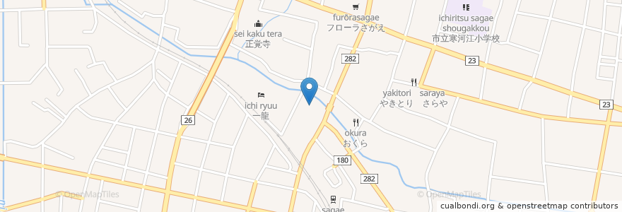 Mapa de ubicacion de シークレット en Japan, Yamagata Prefecture, Sagae.