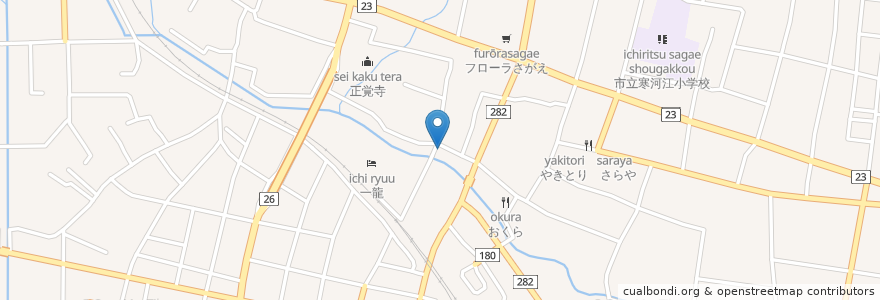 Mapa de ubicacion de 米沢牛 よし蔵 en Japão, 山形県, 寒河江市.