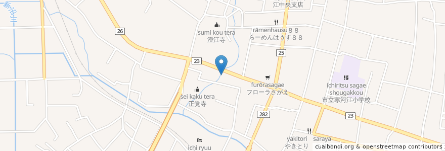 Mapa de ubicacion de くすり眞木屋 en Japón, Prefectura De Yamagata, 寒河江市.