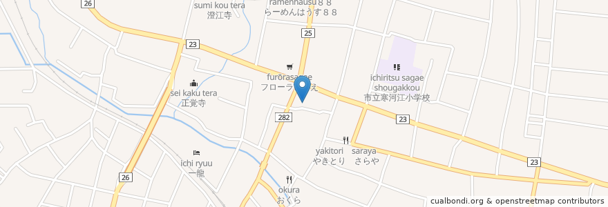 Mapa de ubicacion de 寿司一ばん 寒河江 en 日本, 山形県, 寒河江市.