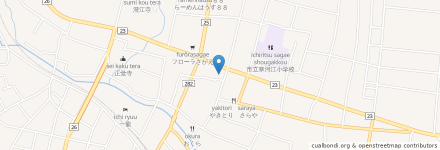 Mapa de ubicacion de 功成会 小関病院 en 日本, 山形県, 寒河江市.