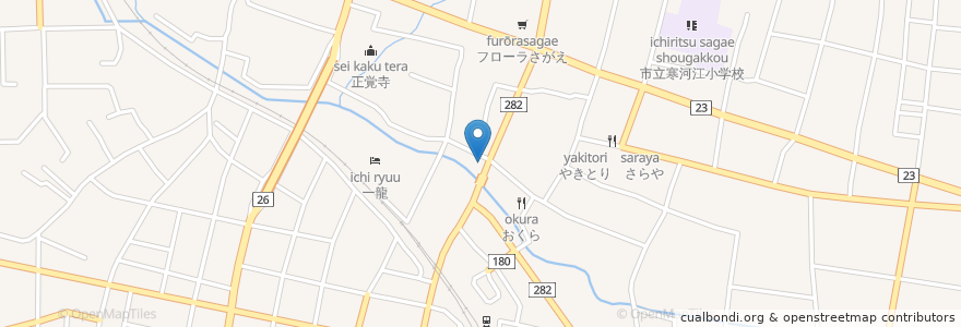 Mapa de ubicacion de 和楽 寒河江店 en Japan, Präfektur Yamagata, 寒河江市.