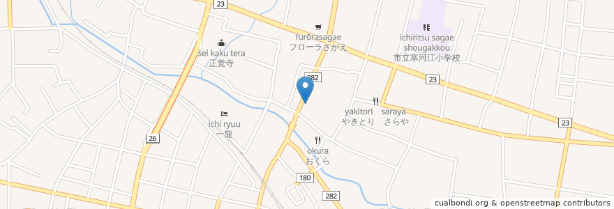 Mapa de ubicacion de ラウンジバージョーク en 日本, 山形県, 寒河江市.