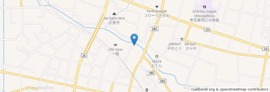 Mapa de ubicacion de 味処みよし en Japan, 山形県, 寒河江市.
