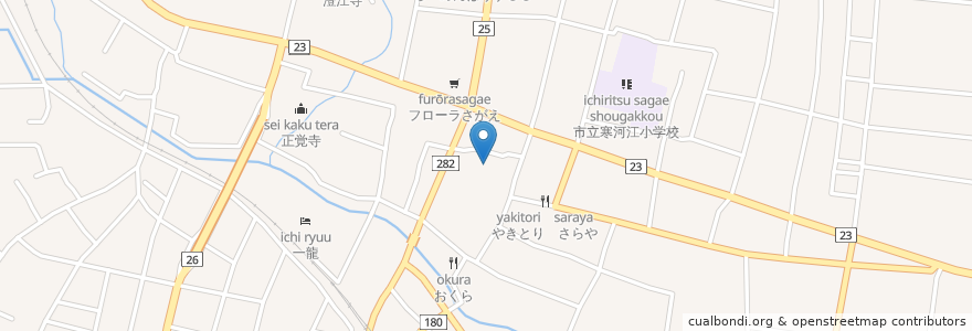 Mapa de ubicacion de 日本料理 富久住陣屋 en Япония, Ямагата, 寒河江市.