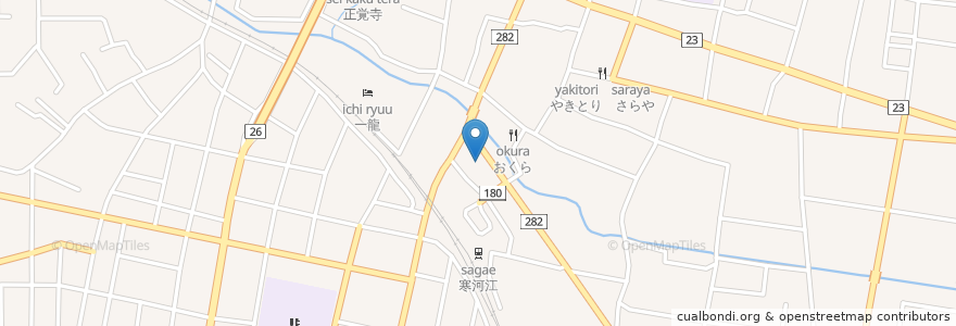 Mapa de ubicacion de 山形中央信用組合 寒河江支店 en Japan, Yamagata Prefecture, Sagae.
