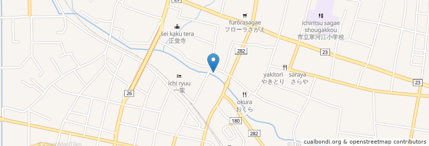 Mapa de ubicacion de スナック二輪草 en Japón, Prefectura De Yamagata, 寒河江市.