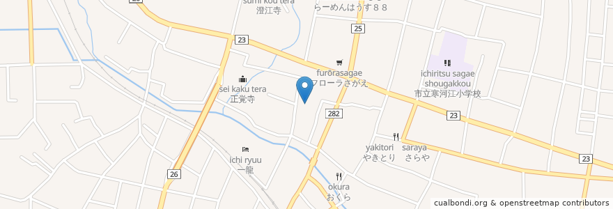 Mapa de ubicacion de 乗円寺 en 日本, 山形県, 寒河江市.