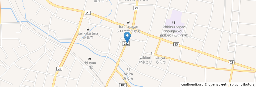 Mapa de ubicacion de そば処 平左ヱ門 en 日本, 山形県, 寒河江市.