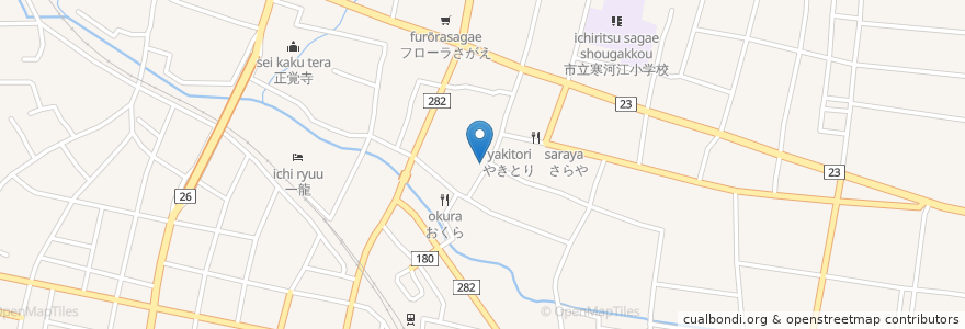 Mapa de ubicacion de 居酒屋 田舎屋 en 日本, 山形県, 寒河江市.