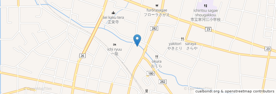 Mapa de ubicacion de とんちんかん en 日本, 山形県, 寒河江市.