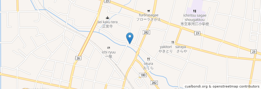 Mapa de ubicacion de のみくい処 幸生 en Japan, Präfektur Yamagata, 寒河江市.