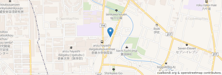 Mapa de ubicacion de 定食亭 en 日本, 東京都, 三鷹市.